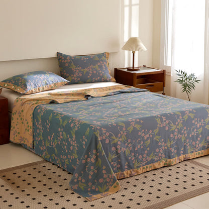Campanula Wende-Bettdecke aus doppellagigem, garngefärbtem Jacquard aus Baumwolle