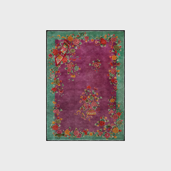 Weicher, waschbarer Anti-Rutsch-Teppich im Vintage-Rose-Design
