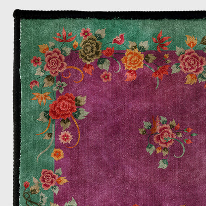 Weicher, waschbarer Anti-Rutsch-Teppich im Vintage-Rose-Design