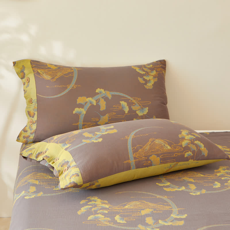 Doppellagige, garngefärbte Jacquard-Wendedecke aus Querformat