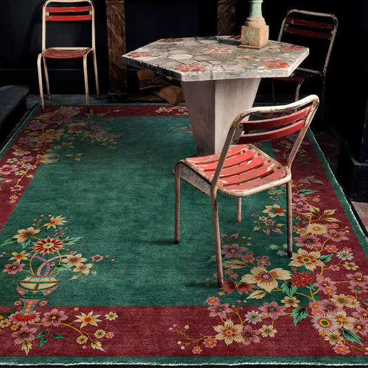 Rutschfester, eleganter, weicher, waschbarer Teppich mit Blumenmuster