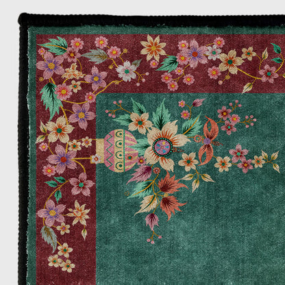 Rutschfester, eleganter, weicher, waschbarer Teppich mit Blumenmuster