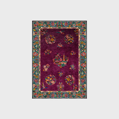 Rutschfester Teppich für drinnen und draußen mit Retro-Blumenmuster