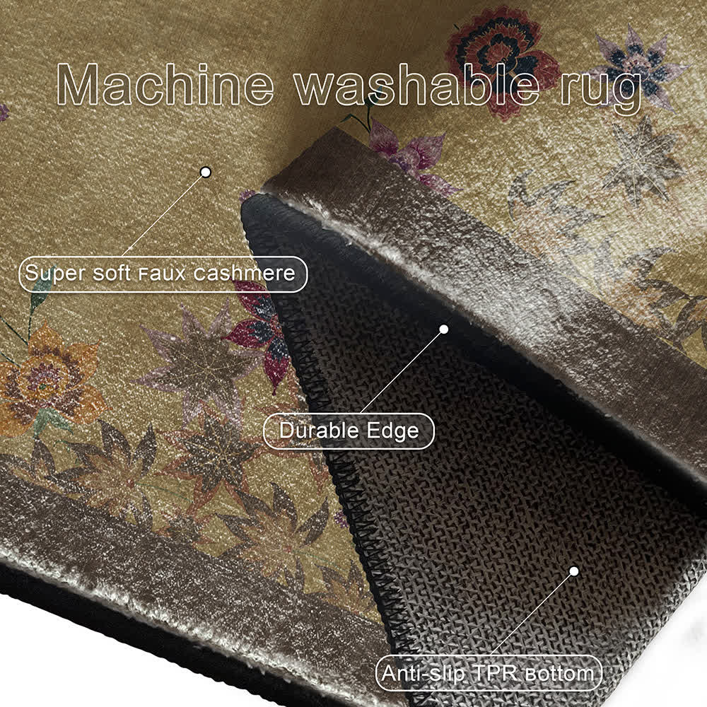 Rutschfester Indoor-Outdoor-Teppich mit floralem Ahornblatt