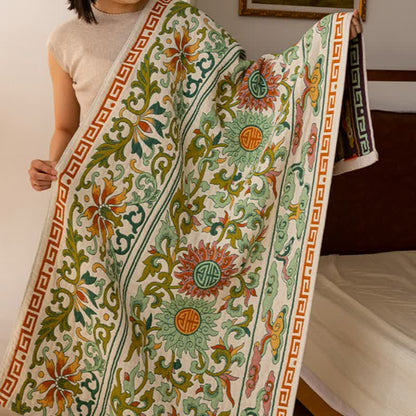 Saugfähiges Badetuch aus reiner Baumwollgaze mit Retro-Blumenmuster