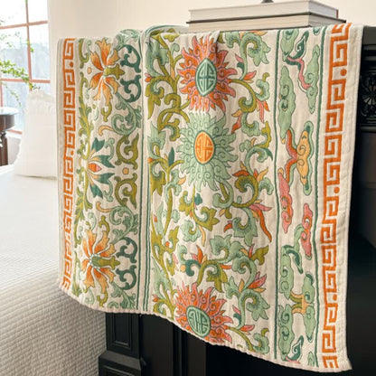 Saugfähiges Badetuch aus reiner Baumwollgaze mit Retro-Blumenmuster