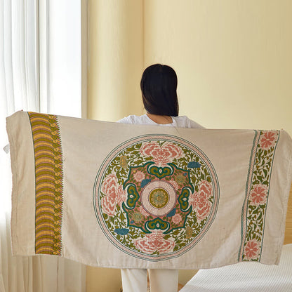 Elegantes, saugfähiges Badetuch aus reiner Baumwollgaze mit Blumenmuster