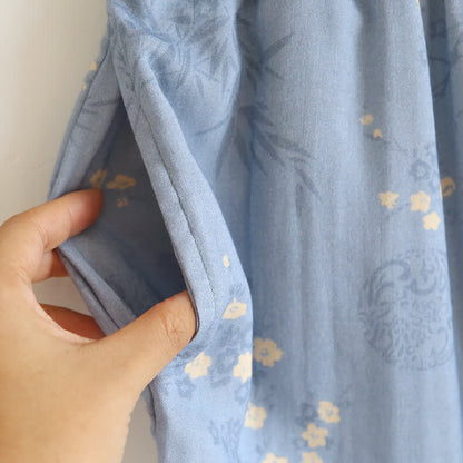 Elegantes, kurzärmliges Pyjama-Set aus Bambusfaser mit Blumenmuster