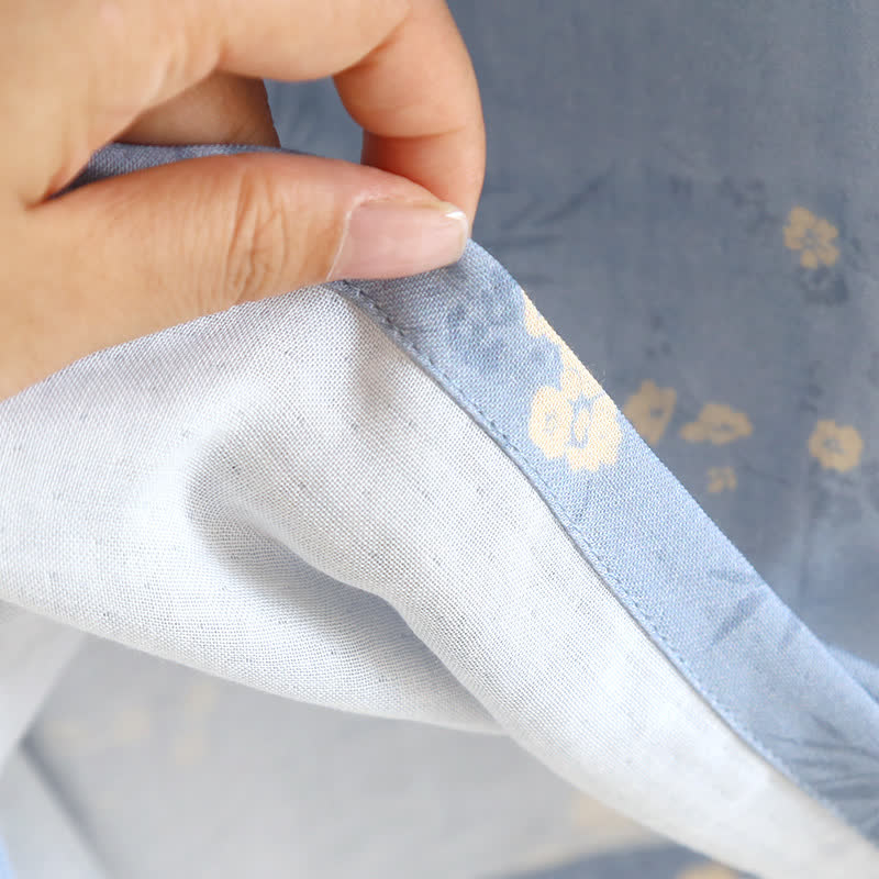 Elegantes, kurzärmliges Pyjama-Set aus Bambusfaser mit Blumenmuster