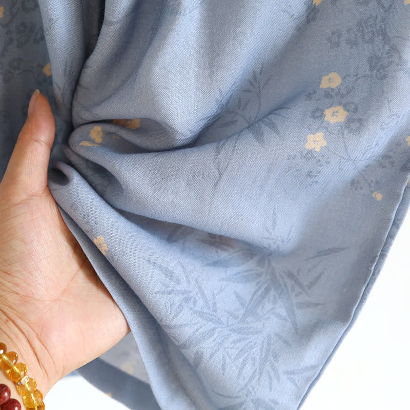 Elegantes, kurzärmliges Pyjama-Set aus Bambusfaser mit Blumenmuster