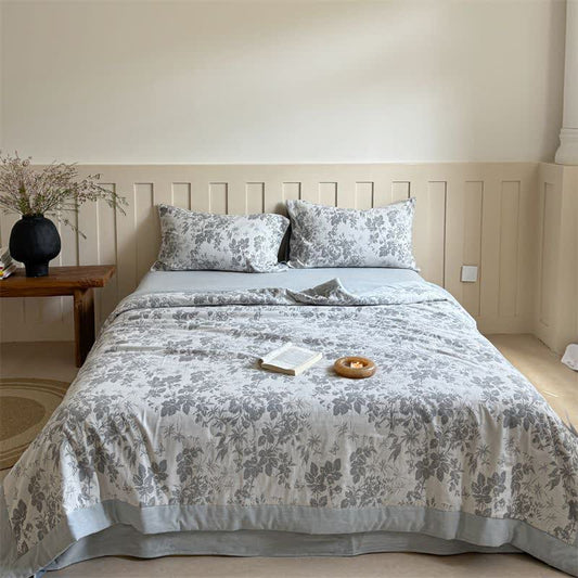 Elegante Sommerdecke aus garngefärbter Pflanzenbaumwolle im Jacquard-Stil