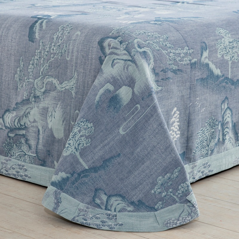 Bettwäscheset aus Baumwollgaze mit Knopflandschaft (4-teilig)