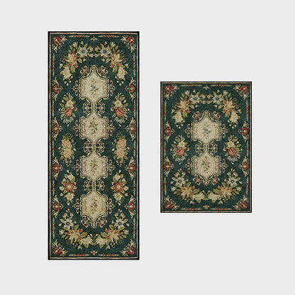 Waschbarer, rutschfester Küchenteppich mit Retro-Blumenmuster