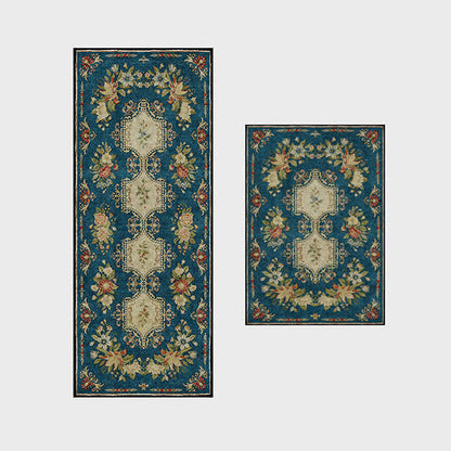Waschbarer, rutschfester Küchenteppich mit Retro-Blumenmuster