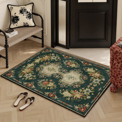 Waschbarer, rutschfester Küchenteppich mit Retro-Blumenmuster