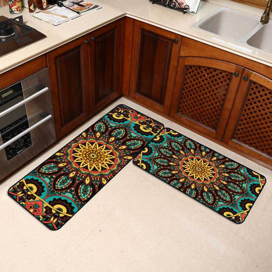 Rutschfester Vintage Mandala Küchenteppich