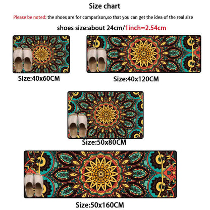Rutschfester Vintage Mandala Küchenteppich