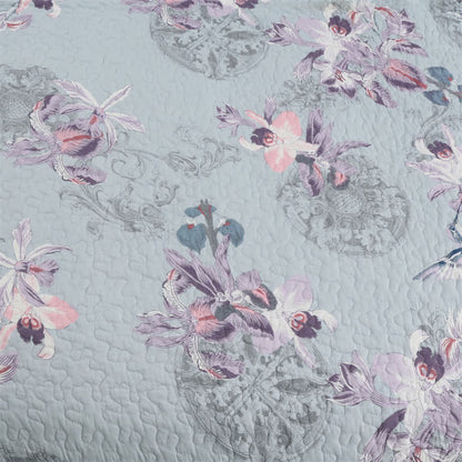 Elegante Steppdecke aus weicher Baumwolle mit Blumenmuster