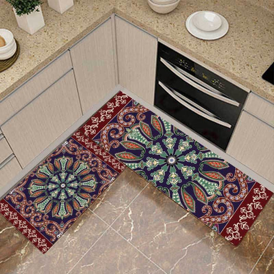 Eleganter saugfähiger Mandala-Läuferteppich
