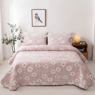 Baumwollsteppdecke im Landhausstil mit Blumenmuster
