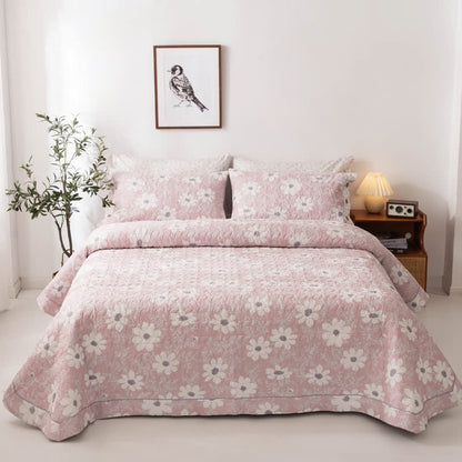 Baumwollsteppdecke im Landhausstil mit Blumenmuster