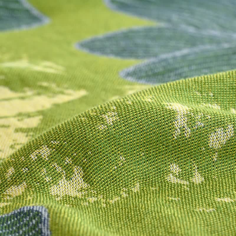 Kühlende Sommerdecke mit grünem Begonien-Print