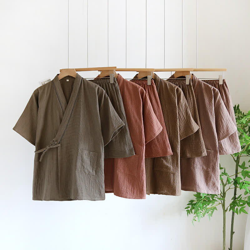 Unisex-Kimono-Pyjama-Set aus Baumwollgaze