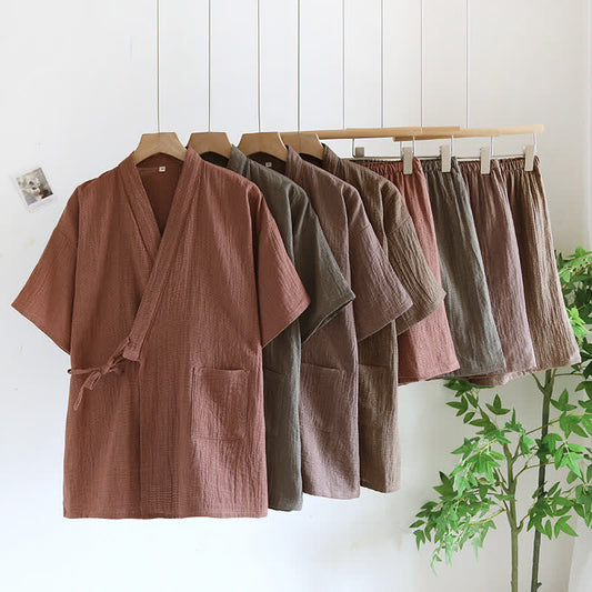 Unisex-Kimono-Pyjama-Set aus Baumwollgaze