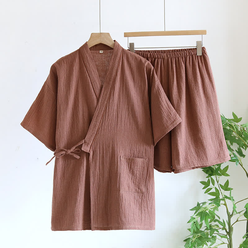 Unisex-Kimono-Pyjama-Set aus Baumwollgaze