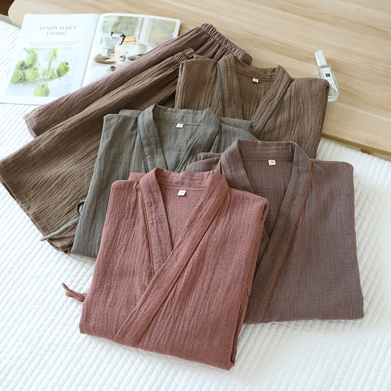 Unisex-Kimono-Pyjama-Set aus Baumwollgaze