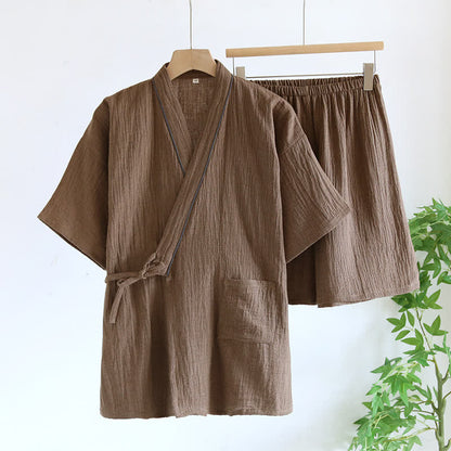 Unisex-Kimono-Pyjama-Set aus Baumwollgaze