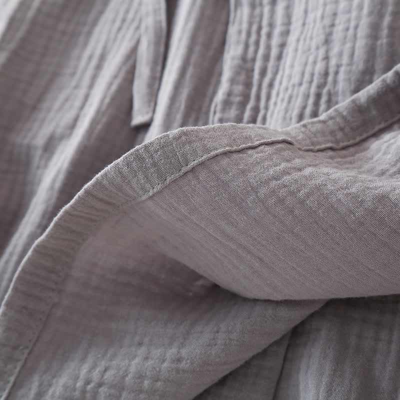 Unisex-Kimono-Pyjama-Set aus einfarbiger Baumwollgaze