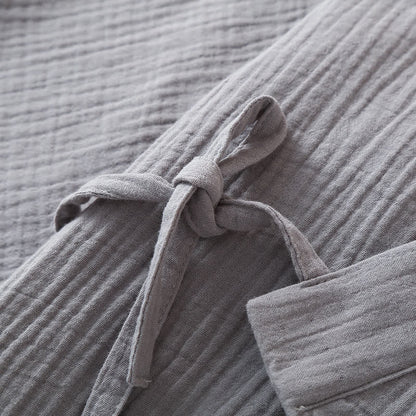 Unisex-Kimono-Pyjama-Set aus einfarbiger Baumwollgaze