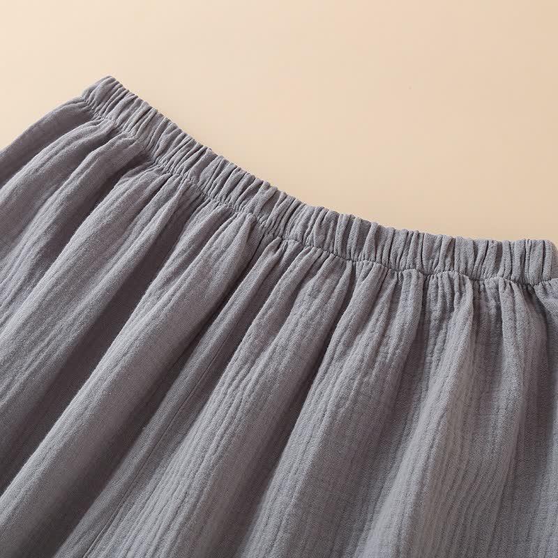 Unisex-Kimono-Pyjama-Set aus einfarbiger Baumwollgaze