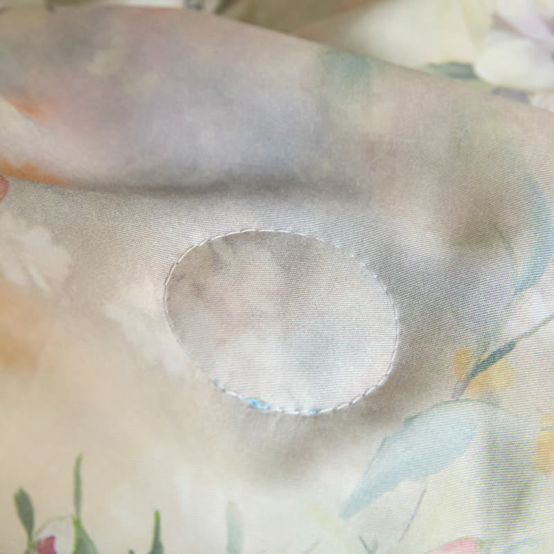 Luxuriöse Sommerdecke aus Lyocellfaser mit Blumenmuster
