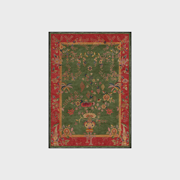 Faltbarer Anti-Rutsch-Teppich mit Retro-Blumenmuster