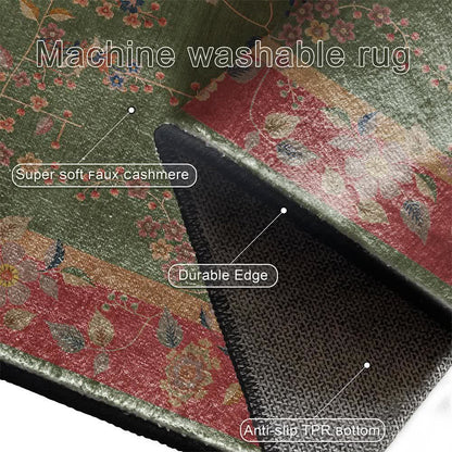 Faltbarer Anti-Rutsch-Teppich mit Retro-Blumenmuster
