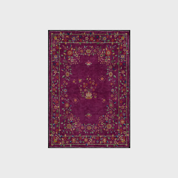 Faltbarer Teppich für drinnen und draußen mit Retro-Blumenmuster
