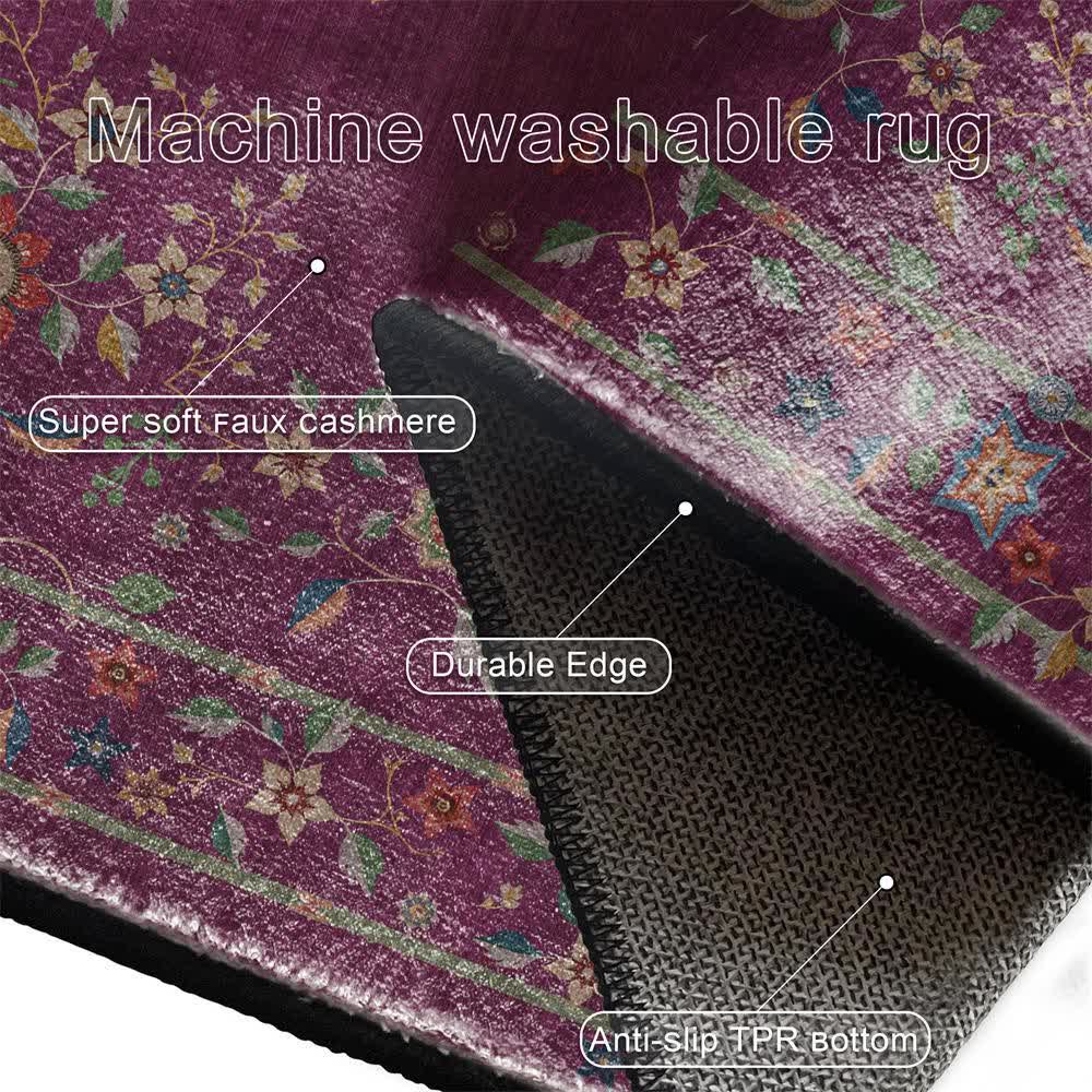Faltbarer Teppich für drinnen und draußen mit Retro-Blumenmuster