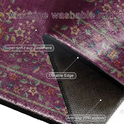 Faltbarer Teppich für drinnen und draußen mit Retro-Blumenmuster