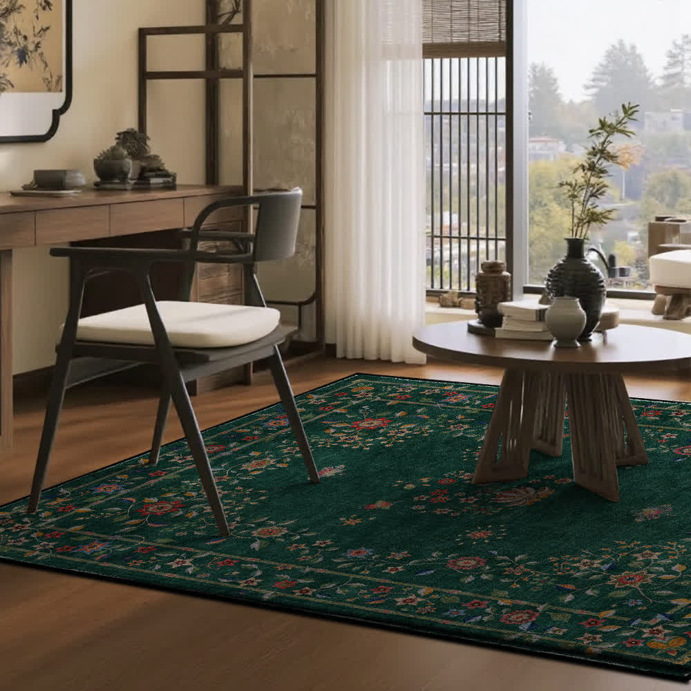 Faltbarer Teppich für drinnen und draußen mit Retro-Blumenmuster
