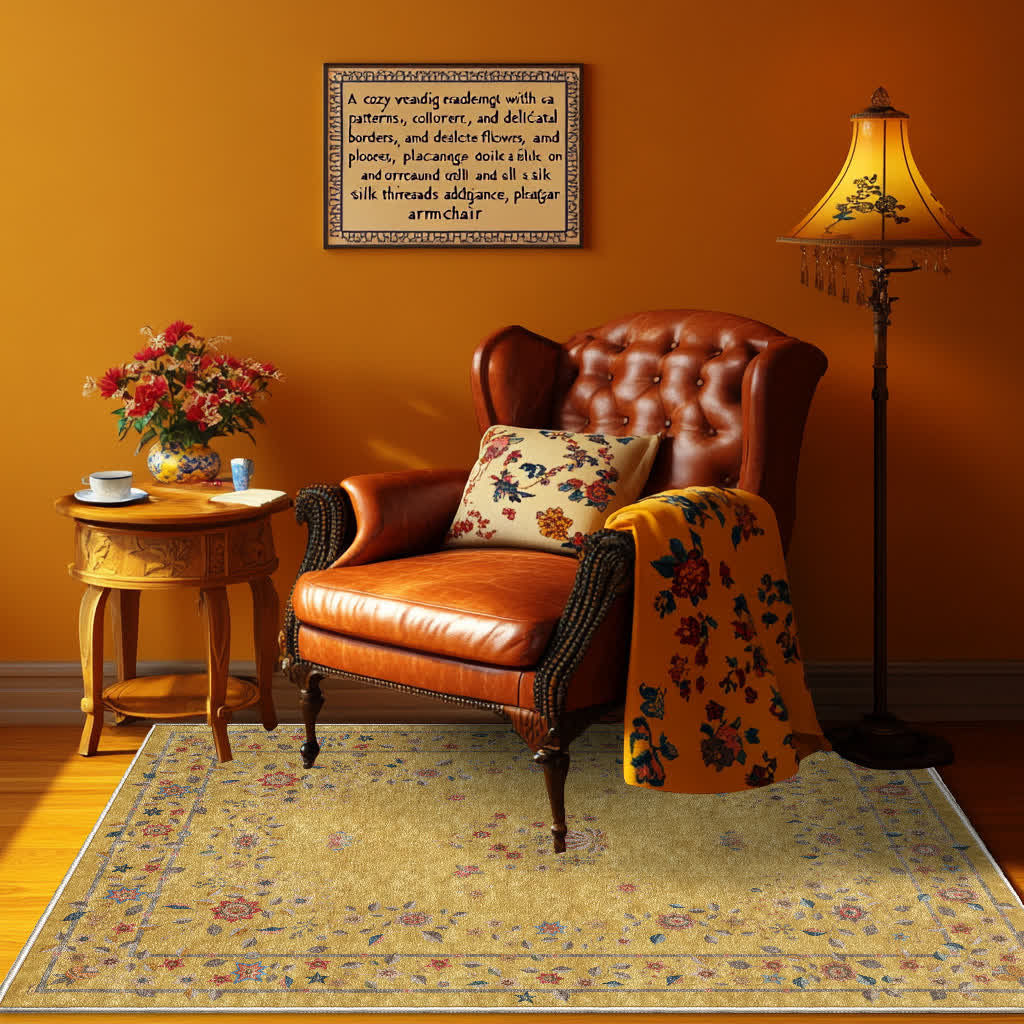 Faltbarer Teppich für drinnen und draußen mit Retro-Blumenmuster