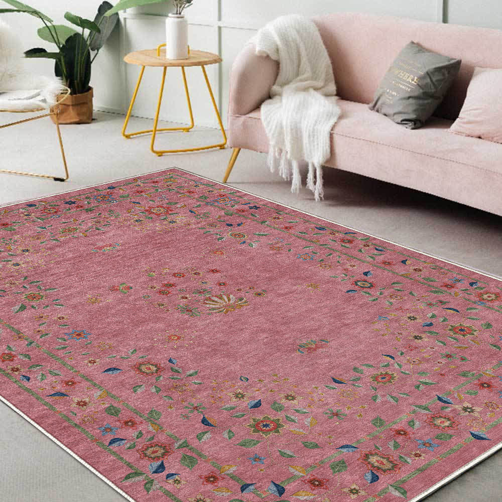 Faltbarer Teppich für drinnen und draußen mit Retro-Blumenmuster
