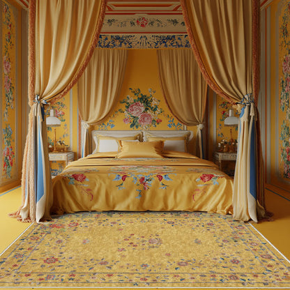Faltbarer Teppich für drinnen und draußen mit Retro-Blumenmuster