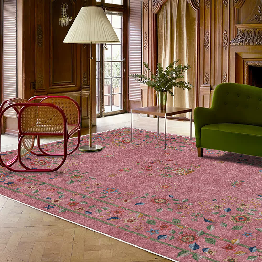 Faltbarer Teppich für drinnen und draußen mit Retro-Blumenmuster