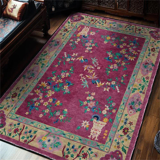 Teppich für drinnen und draußen mit Retro-Blumenmuster