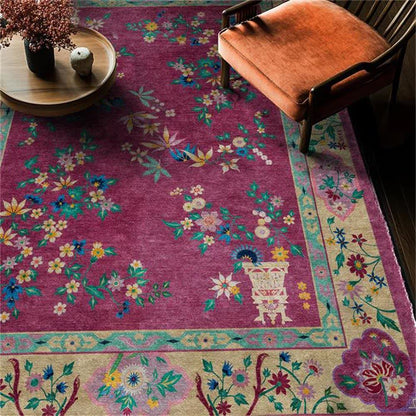 Teppich für drinnen und draußen mit Retro-Blumenmuster
