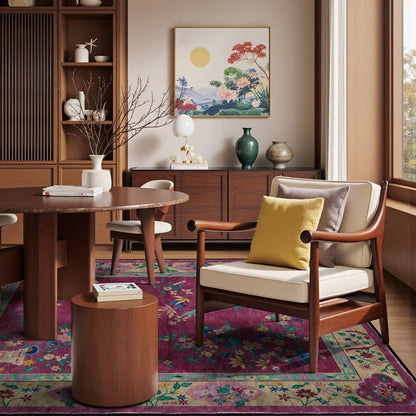 Teppich für drinnen und draußen mit Retro-Blumenmuster
