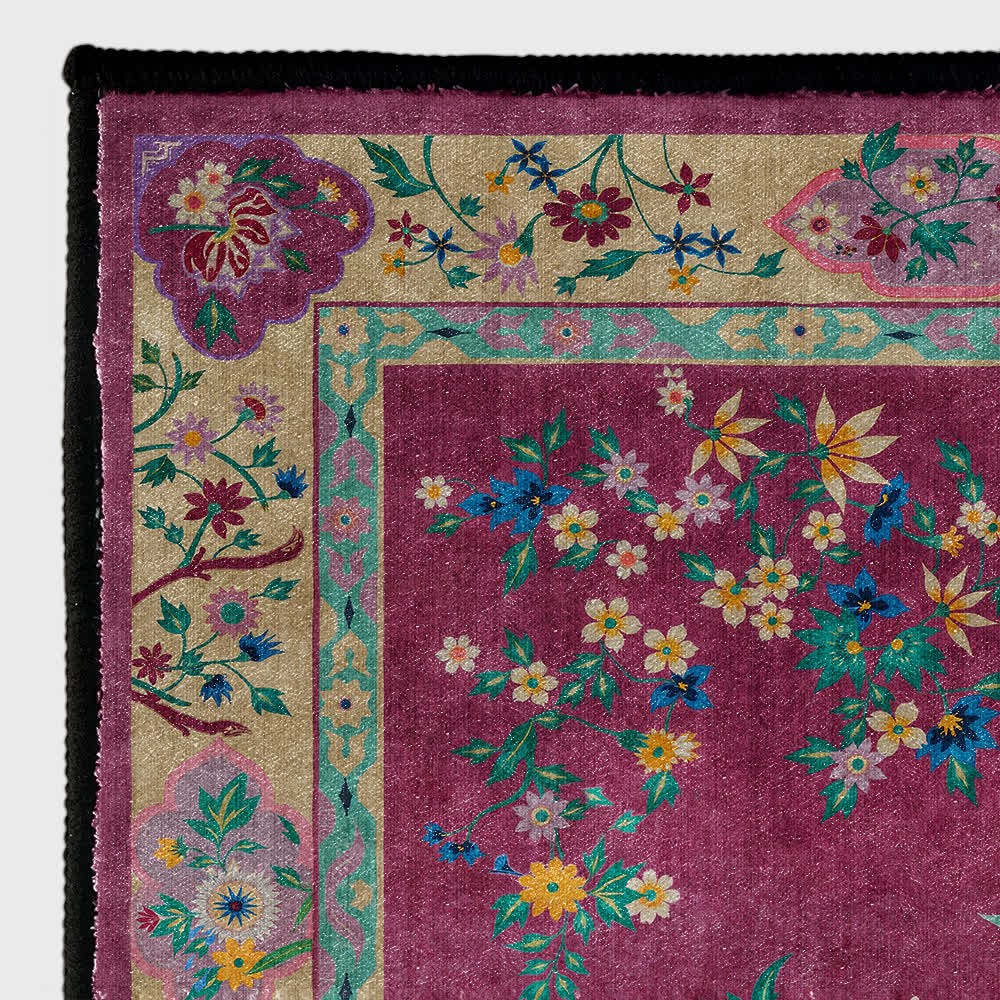 Teppich für drinnen und draußen mit Retro-Blumenmuster