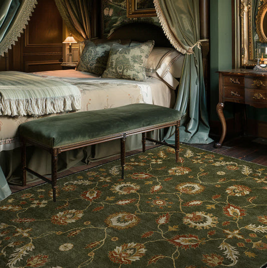 Rutschfester Teppich für drinnen und draußen mit Paisley-Blumenmuster